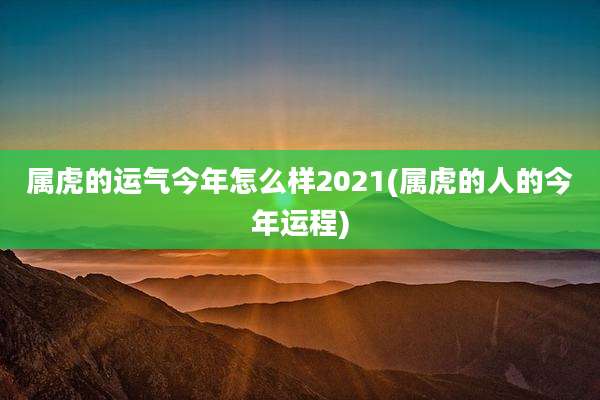 属虎的运气今年怎么样2021(属虎的人的今年运程)