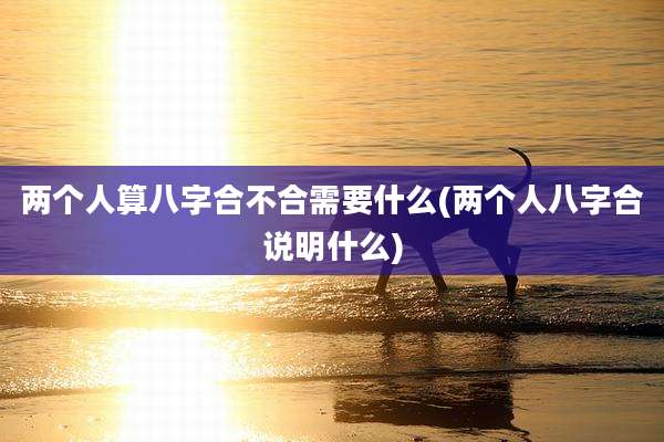 两个人算八字合不合需要什么(两个人八字合说明什么)