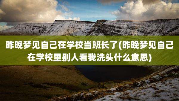 昨晚梦见自己在学校当班长了(昨晚梦见自己在学校里别人看我洗头什么意思)