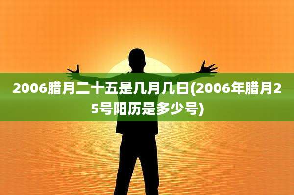 2006腊月二十五是几月几日(2006年腊月25号阳历是多少号)