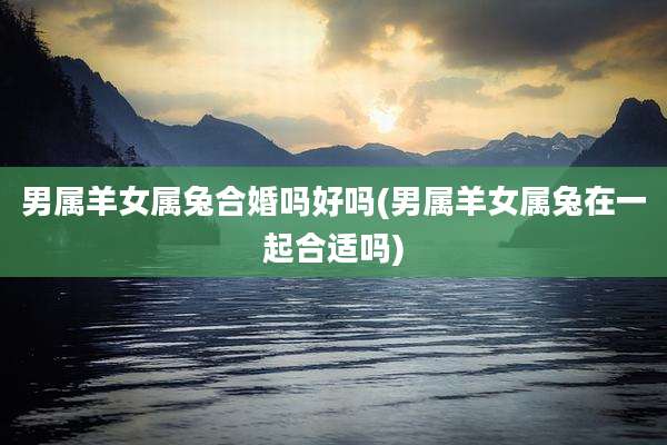 男属羊女属兔合婚吗好吗(男属羊女属兔在一起合适吗)