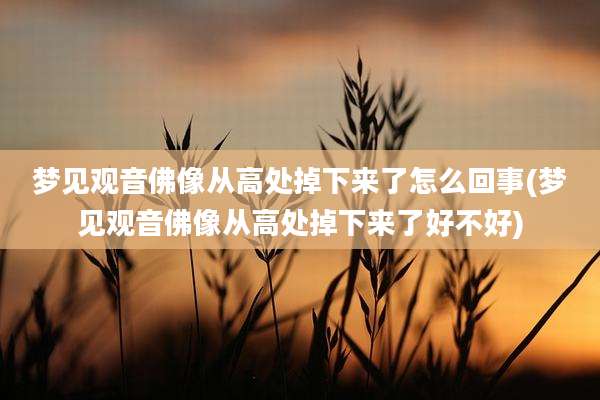 梦见观音佛像从高处掉下来了怎么回事(梦见观音佛像从高处掉下来了好不好)