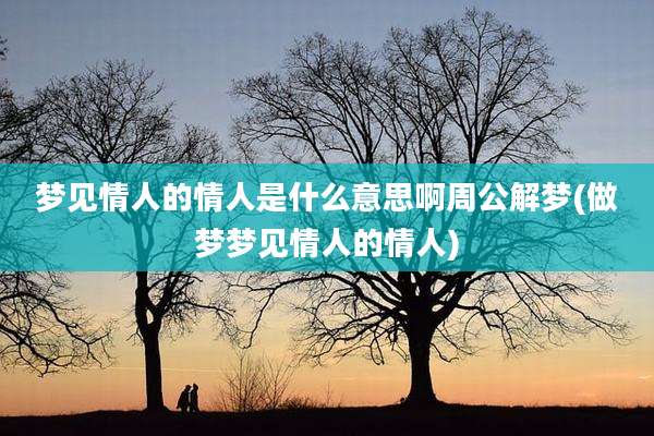 梦见情人的情人是什么意思啊周公解梦(做梦梦见情人的情人)