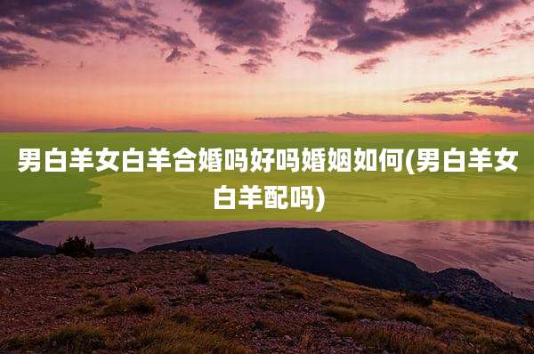 男白羊女白羊合婚吗好吗婚姻如何(男白羊女白羊配吗)