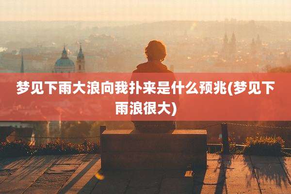 梦见下雨大浪向我扑来是什么预兆(梦见下雨浪很大)