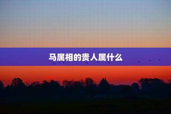 马属相的贵人属什么