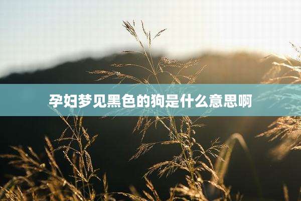 孕妇梦见黑色的狗是什么意思啊