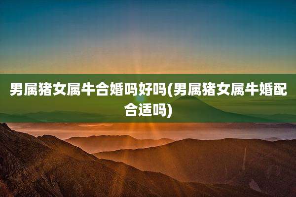 男属猪女属牛合婚吗好吗(男属猪女属牛婚配合适吗)