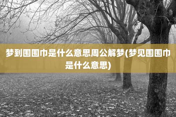 梦到围围巾是什么意思周公解梦(梦见围围巾是什么意思)