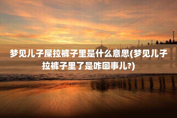 梦见儿子屎拉裤子里是什么意思(梦见儿子拉裤子里了是咋回事儿?)