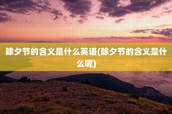除夕节的含义是什么英语(除夕节的含义是什么呢)