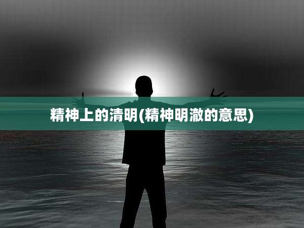 精神上的清明(精神明澈的意思)