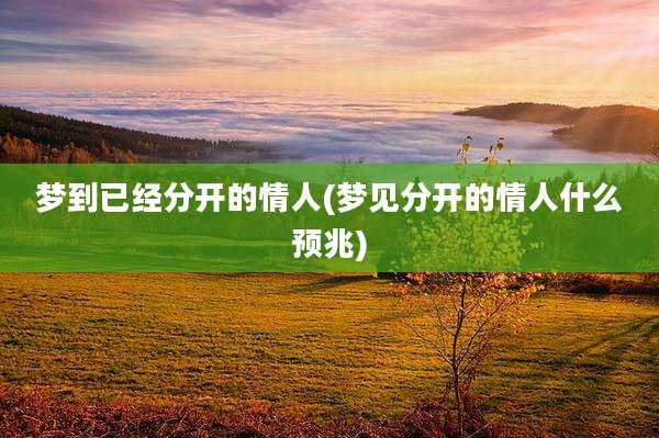 梦到已经分开的情人(梦见分开的情人什么预兆)