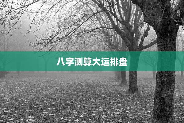 八字测算大运排盘