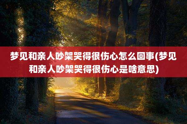 梦见和亲人吵架哭得很伤心怎么回事(梦见和亲人吵架哭得很伤心是啥意思)
