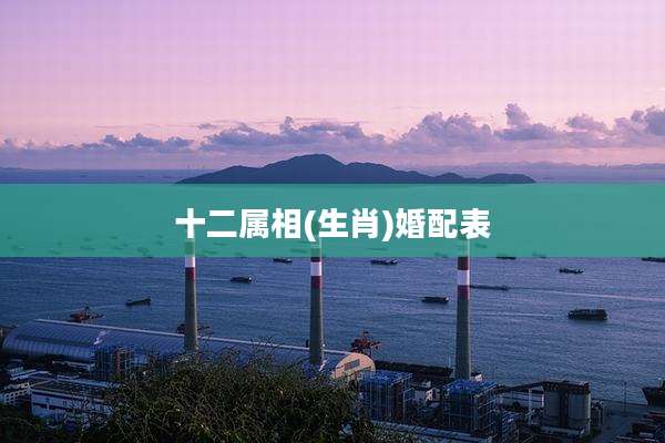 十二属相(生肖)婚配表
