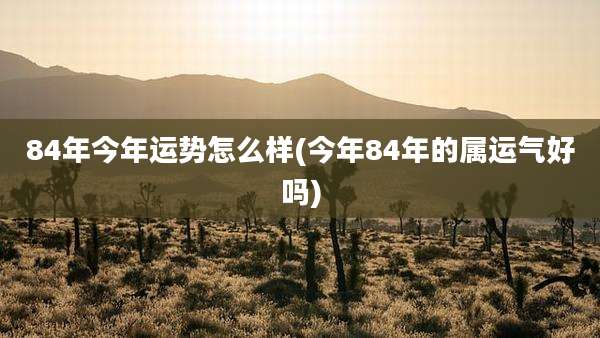 84年今年运势怎么样(今年84年的属运气好吗)
