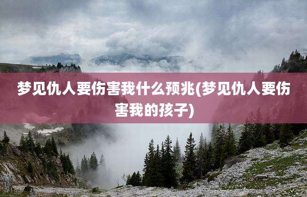梦见仇人要伤害我什么预兆(梦见仇人要伤害我的孩子)