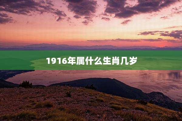 1916年属什么生肖几岁