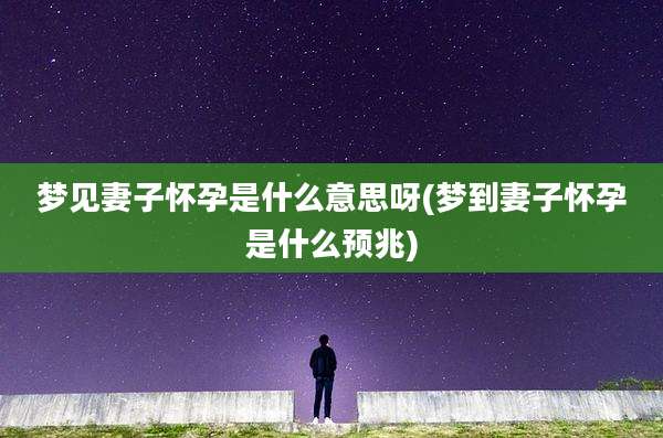 梦见妻子怀孕是什么意思呀(梦到妻子怀孕是什么预兆)
