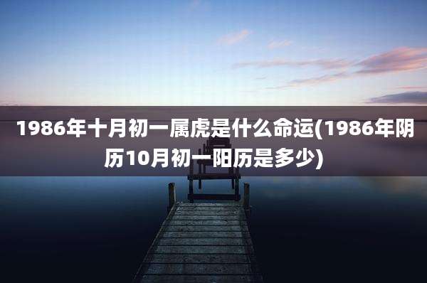 1986年十月初一属虎是什么命运(1986年阴历10月初一阳历是多少)