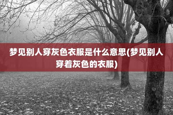 梦见别人穿灰色衣服是什么意思(梦见别人穿着灰色的衣服)
