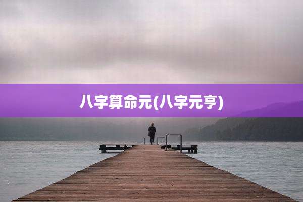 八字算命元(八字元亨)