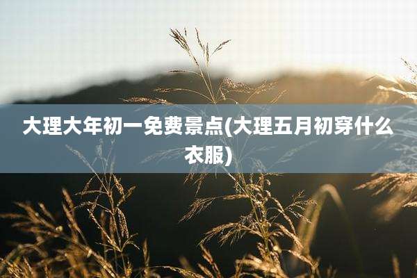 大理大年初一免费景点(大理五月初穿什么衣服)