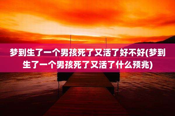 梦到生了一个男孩死了又活了好不好(梦到生了一个男孩死了又活了什么预兆)