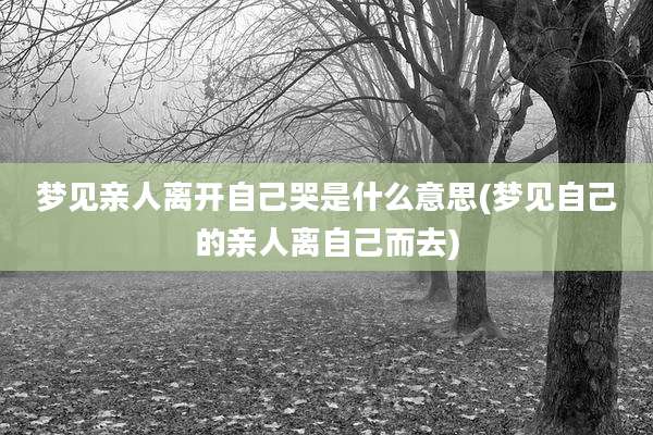 梦见亲人离开自己哭是什么意思(梦见自己的亲人离自己而去)