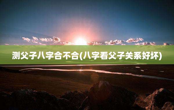 测父子八字合不合(八字看父子关系好坏)