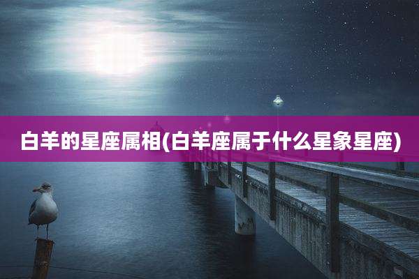 白羊的星座属相(白羊座属于什么星象星座)