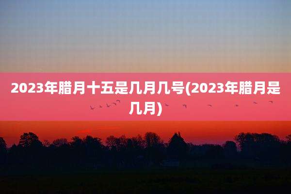 2023年腊月十五是几月几号(2023年腊月是几月)