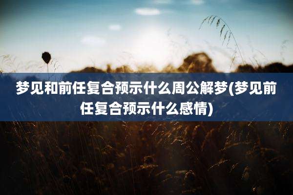 梦见和前任复合预示什么周公解梦(梦见前任复合预示什么感情)