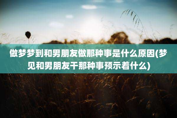 做梦梦到和男朋友做那种事是什么原因(梦见和男朋友干那种事预示着什么)