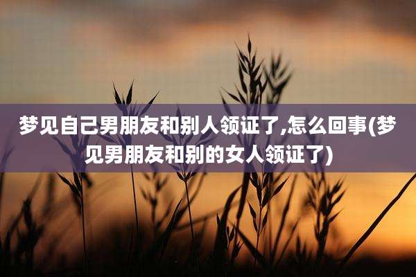 梦见自己男朋友和别人领证了,怎么回事(梦见男朋友和别的女人领证了)