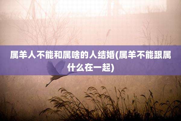 属羊人不能和属啥的人结婚(属羊不能跟属什么在一起)