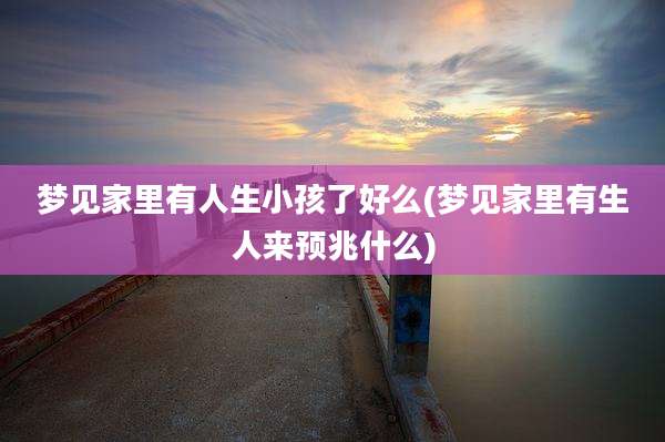 梦见家里有人生小孩了好么(梦见家里有生人来预兆什么)