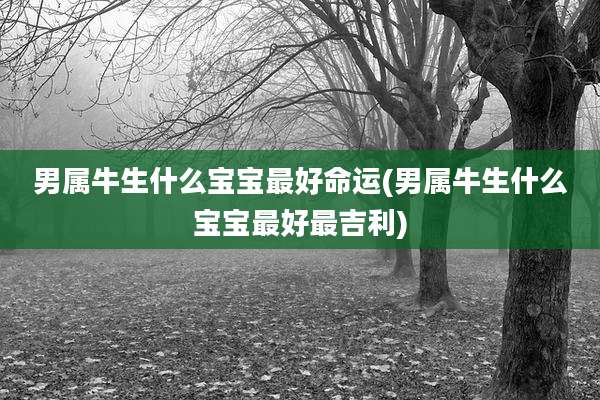 男属牛生什么宝宝最好命运(男属牛生什么宝宝最好最吉利)