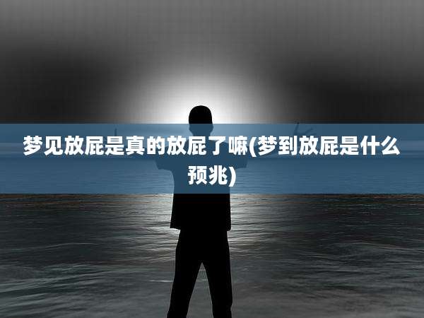 梦见放屁是真的放屁了嘛(梦到放屁是什么预兆)