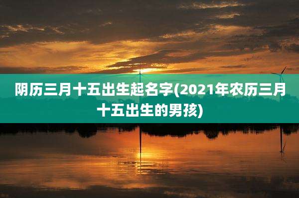 阴历三月十五出生起名字(2021年农历三月十五出生的男孩)