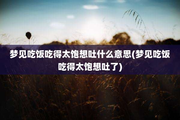 梦见吃饭吃得太饱想吐什么意思(梦见吃饭吃得太饱想吐了)