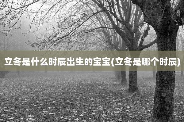 立冬是什么时辰出生的宝宝(立冬是哪个时辰)