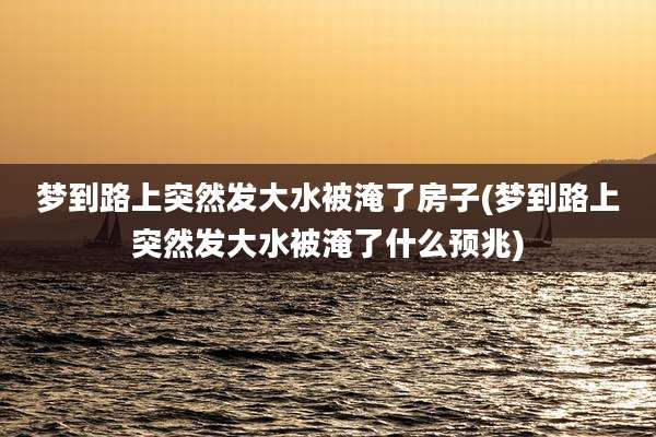 梦到路上突然发大水被淹了房子(梦到路上突然发大水被淹了什么预兆)