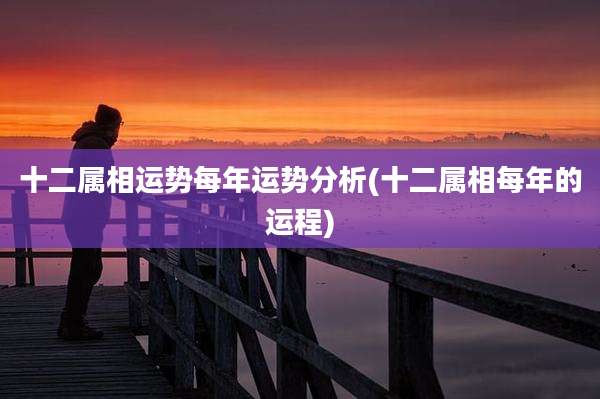 十二属相运势每年运势分析(十二属相每年的运程)