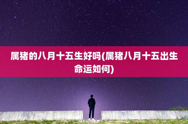 属猪的八月十五生好吗(属猪八月十五出生命运如何)