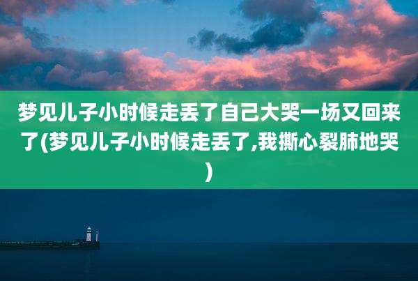 梦见儿子小时候走丢了自己大哭一场又回来了(梦见儿子小时候走丢了,我撕心裂肺地哭)