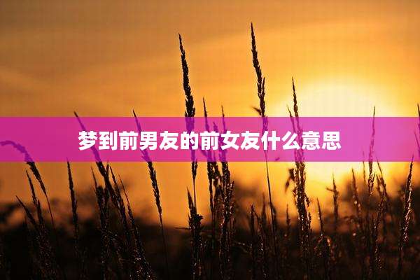 梦到前男友的前女友什么意思