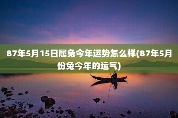 87年5月15日属兔今年运势怎么样(87年5月份兔今年的运气)