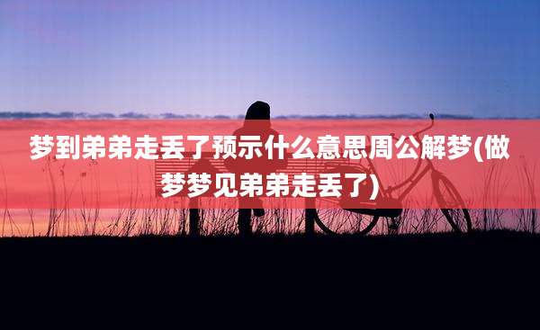 梦到弟弟走丢了预示什么意思周公解梦(做梦梦见弟弟走丢了)
